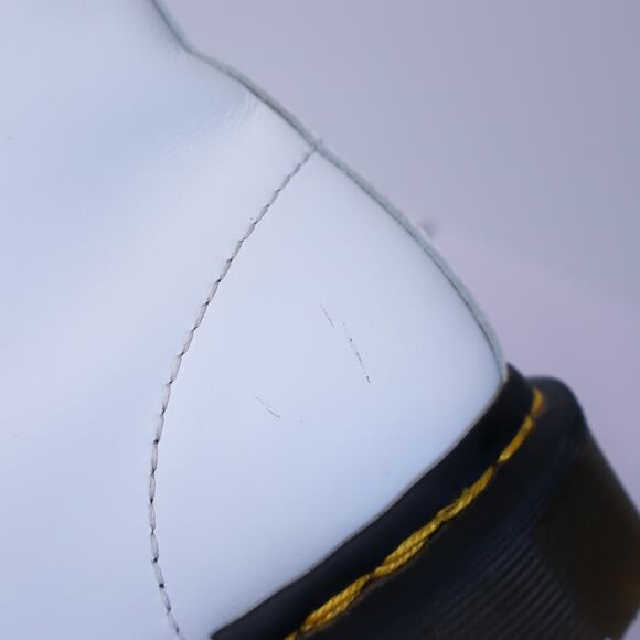 DR MARTENS 1460 Smooth Leather Lace Up Above Ankle Boots White Casual Women's 6 - Picture 6 of 14